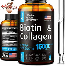 Load image into Gallery viewer, Premium Biotin &amp; Collagen Hair Growth Drops - Potent US Made Hair Growth Product
