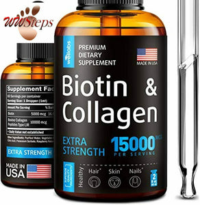 Premium Biotin & Collagen Hair Growth Drops - Potent US Made Hair Growth Product