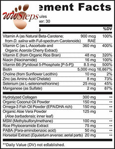 NATURELO Hair, Skin and Nails Vitamins - 5000 mcg Biotin, Natural Collagen, Orga