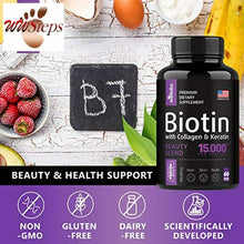 將圖片載入圖庫檢視器 Biotin, Keratin &amp; Collagen Pills - Marine Collagen &amp; Biotin Vitamins for Hair, S
