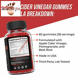 Apple Cider Vinegar Gummies - 1000mg - Formulated for Weight Loss, Energy Boost