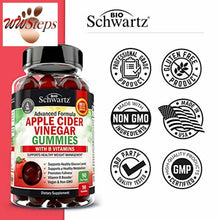 Load image into Gallery viewer, Vegan Apple Cider Vinegar Gummies with The Mother &amp; B Vitamins - for Digestive &amp;
