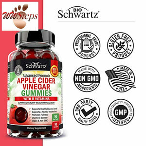 Vegan Apple Cider Vinegar Gummies with The Mother & B Vitamins - for Digestive &