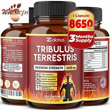 Load image into Gallery viewer, Tribulus Terrestris, 8650mg Per Capsule, Highest Potency with Ashwagndha, Panax
