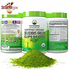 Load image into Gallery viewer, Peak Performance Organic Greens Superfood Powder. Best Tasting Organic Green Jui

