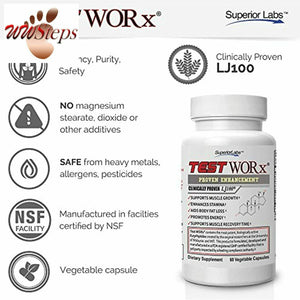 Superior Labs TEST WORx Natural Testosterone Booster With Clinically Proven LJ10