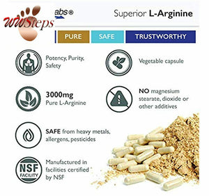 Superior Labs – Pure L-Arginine – Free Form – Optimal 3,000mg Dosage – 1