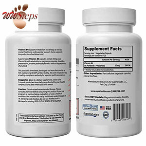 Superior Labs — Best Vitamin B6 Dietary Supplement — 50 mg Dosage ,120 Veget