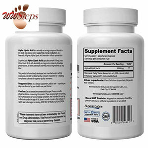 Superior Labs Alpha Lipoic Acid - Pure NonGMO ALA 600mg 120 Vegetable Caps - Zer