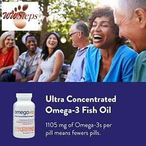 OmegaVia Ultra Concentrated Omega-3 Fish Oil, 60 softgels, High Potency