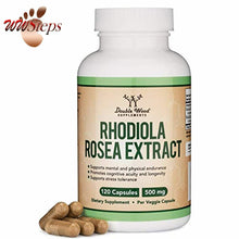Load image into Gallery viewer, Rhodiola Rosea Supplement 500mg, 120 Vegan Capsules (Made and Tested in The USA,
