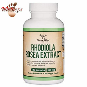 Rhodiola Rosea Supplement 500mg, 120 Vegan Capsules (Made and Tested in The USA,