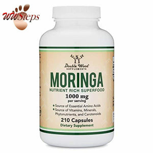 Moringa Powder Capsules - Organic and Vegan (210 Count, 1,000mg Per Serving) Ama