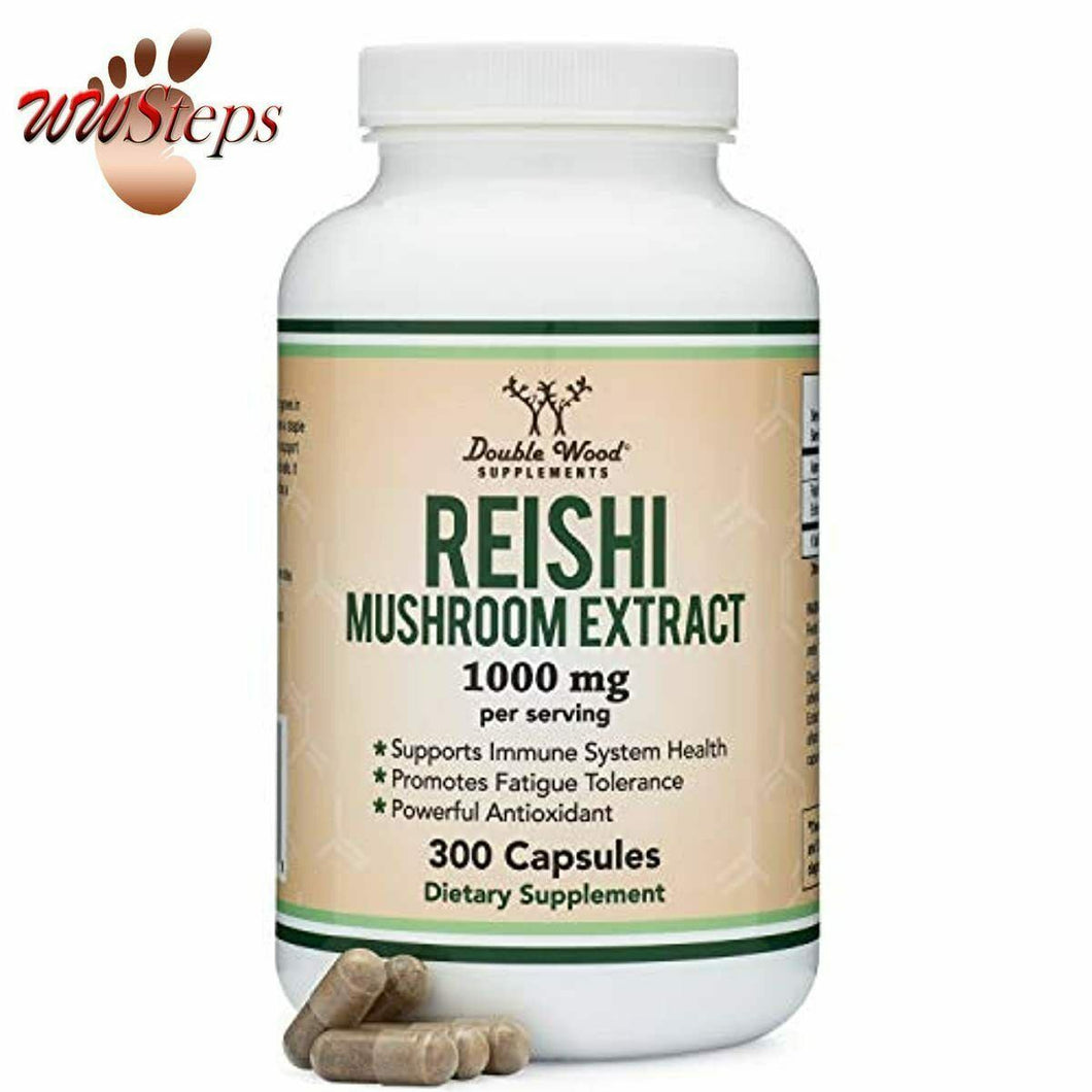 Reishi Mushroom Capsules (4:1 Ganoderma Extract, 1,000mg Reishi Powder Servings)