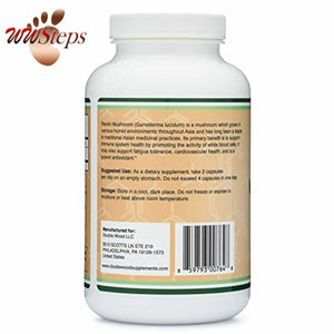 Reishi Mushroom Capsules (4:1 Ganoderma Extract, 1,000mg Reishi Powder Servings)