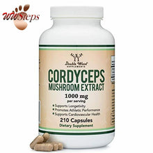 Load image into Gallery viewer, Cordyceps Capsules (Cordyceps Sinensis Mushroom Extract) 210 Count, 3.5 Month Su
