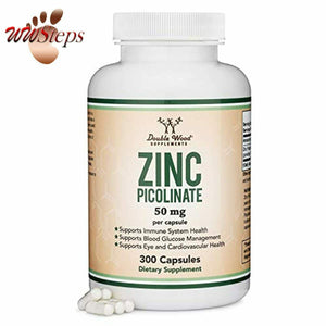 Zinc Picolinate 50mg, 300 Capsules (Immune Support for Kids and Adults) Non-GMO,