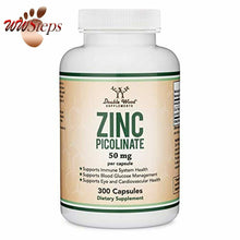 Load image into Gallery viewer, Zinc Picolinate 50mg, 300 Capsules (Immune Support for Kids and Adults) Non-GMO,
