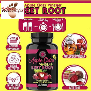 Angry Supplements Apple Cider Vinegar + Beet Root Capsules, Detox Pills, Nitric