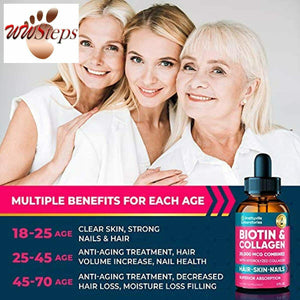 Liquid Biotin for Hair Growth 20000mcg - Biotin & Collagen Liquid Drops Support