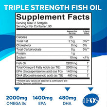 Load image into Gallery viewer, Viva Naturals Triple Strength Omega 3 Fish Oil 2200 mg Fish Oil 180 Softgels
