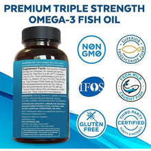 Load image into Gallery viewer, Viva Naturals Triple Strength Omega 3 Fish Oil 2200 mg Fish Oil 180 Softgels
