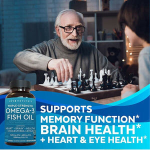 Viva Naturals Triple Strength Omega 3 Fish Oil 2200 mg Fish Oil 180 Softgels