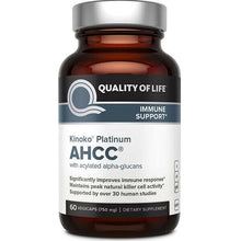 Load image into Gallery viewer, Quality of Life Premium Kinoko Platinum AHCC for Immune Support 750mg 60 Caps
