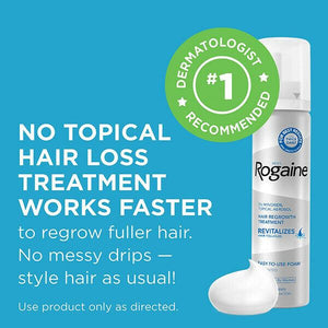 Men's Rogaine 5% Minoxidil Foam for Hair Loss and Hair Regrowth, 1 Month Supply