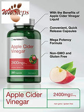 이미지를 갤러리 뷰어에 로드 , Apple Cider Vinegar Capsules | 2400mg | 200 Pills | with The Mother | Non-GMO, G
