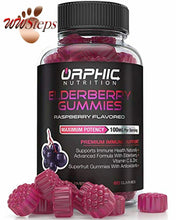 Charger l&#39;image dans la galerie, Elderberry Zinc &amp; Vitamin C Gummies - Immune System Support - Premium Antioxidan
