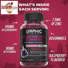 Load image into Gallery viewer, Elderberry Zinc &amp; Vitamin C Gummies - Immune System Support - Premium Antioxidan
