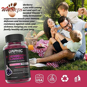 Elderberry Zinc & Vitamin C Gummies - Immune System Support - Premium Antioxidan