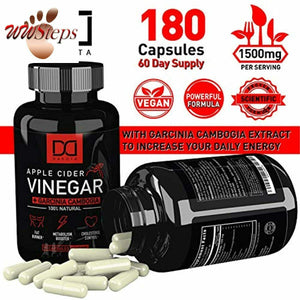 (1500mg) Apple Cider Vinegar Capsules with Garcinia Cambogia Cayenne Pepper Weig