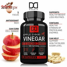 Load image into Gallery viewer, (1500mg) Apple Cider Vinegar Capsules with Garcinia Cambogia Cayenne Pepper Weig
