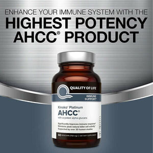 Quality of Life Premium Kinoko Platinum AHCC Immune Support 750mg 60 Veg Caps