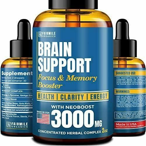 Brain Supplement for Focus Energy Memory  Clarity - Made in USA - Natural Nootro