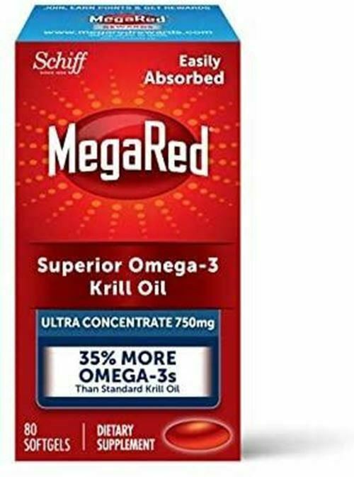 750mg Omega-3 Krill Oil Supplement MegaRed Ultra Strength Softgels (80 Count in