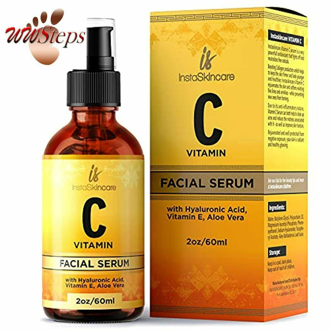 Vitamin C Serum for Face (2oz) with Hyaluronic Acid and Vitamin E Natural Skin C
