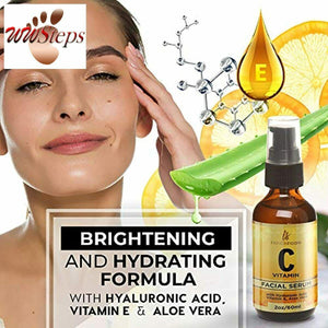 Vitamin C Serum for Face (2oz) with Hyaluronic Acid and Vitamin E Natural Skin C