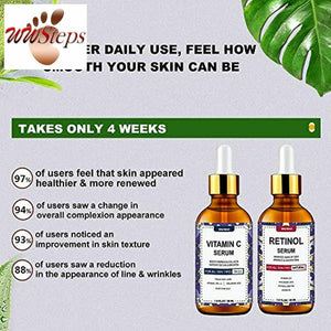 Wumal Day and Night Serum 2-Pack, Vitamin C Serum & Retinol Serum for Face with