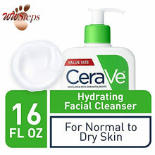 이미지를 갤러리 뷰어에 로드 , CeraVe Hydrating Facial Cleanser | Moisturizing Non-Foaming Face Wash with Hyalu
