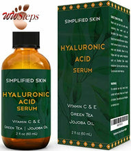 Load image into Gallery viewer, Hyaluronic Acid Serum for Face &amp; Eyes (2 oz) with Vitamin C, E &amp; Green Tea for A
