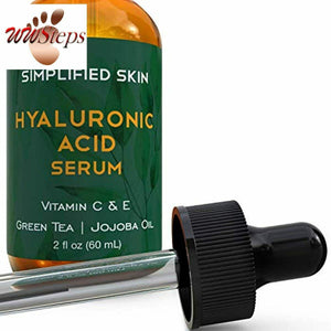 Hyaluronic Acid Serum for Face & Eyes (2 oz) with Vitamin C, E & Green Tea for A