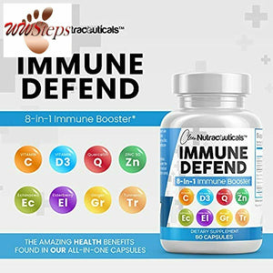 8 in 1 Immune System Booster Support Supplement w/ Vitamin D3 5000 IU, VIT C 100