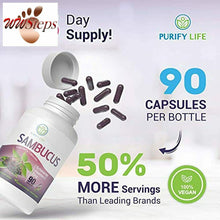 Load image into Gallery viewer, Sambucus Elderberry Capsules [3 Month Supply - 90ct] Immune Support w Vitamin C,
