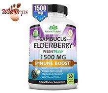 Load image into Gallery viewer, Sambucus Elderberry 1,500 mg (Eldermune Super Concentrated (65:1) = 65,000 mg) w
