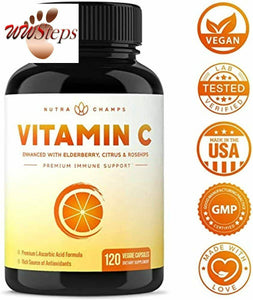 Vitamin C 1000mg with Elderberry, Citrus Bioflavonoids & Rose Hips - 120 Capsule