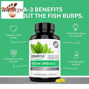 Zenwise Vegan Omega-3 Based Fish Oil Alternative Marine Algal Source for EPA an