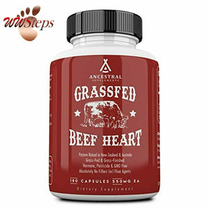 Ancestral Supplements Grass Fed Beef Heart (Desiccated) — Natural CoQ10, Suppo